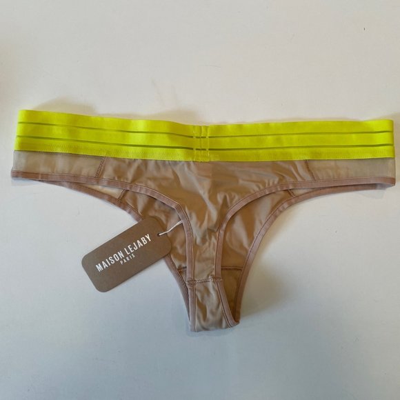 BNWT Maison Lejaby Nufit Sheer Blue Nude Yellow Panty Set Small - Picture 6 of 6